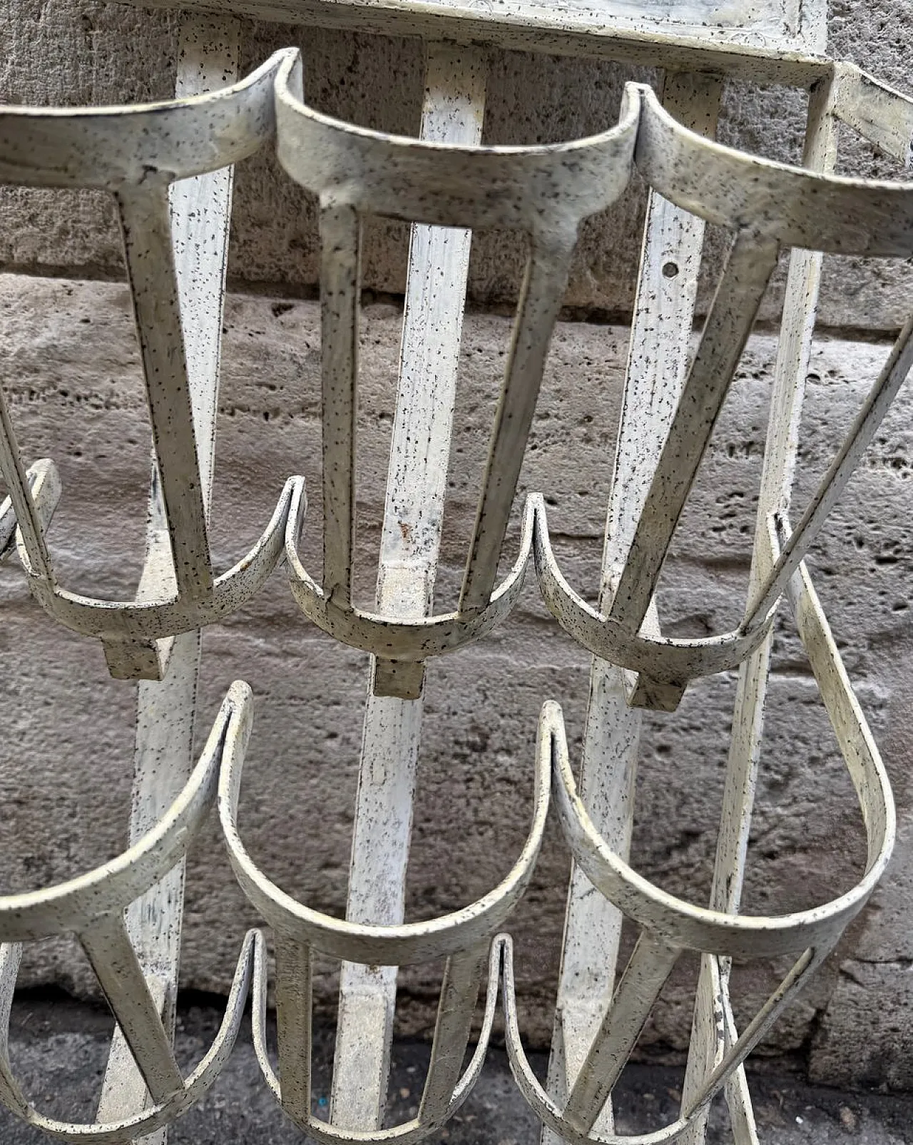 Vintage metal bottle holder, France, 1930s 4