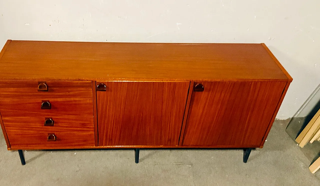 Sideboard in beech and teak, Italy, 1960s 1
