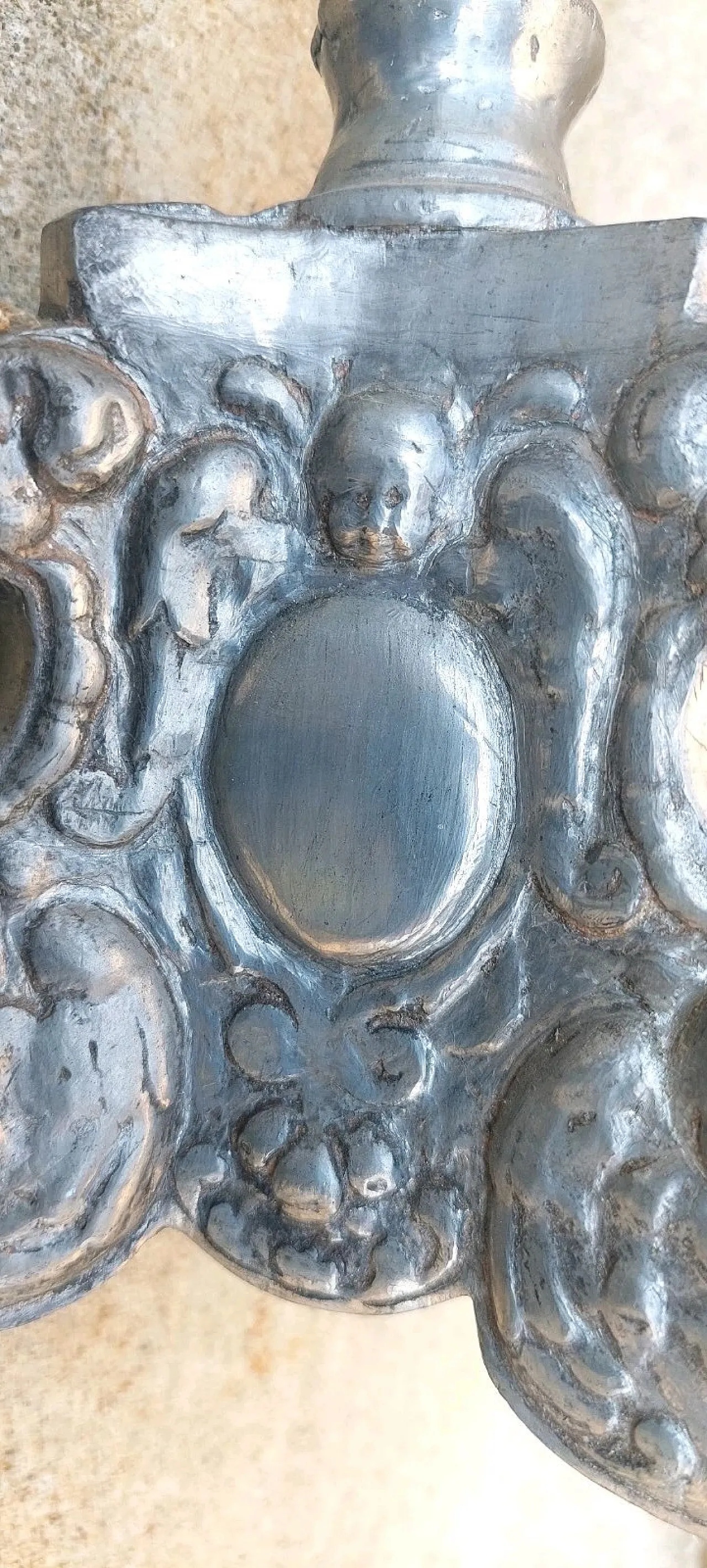 Candeliere in peltro Luigi XIV, '700 2