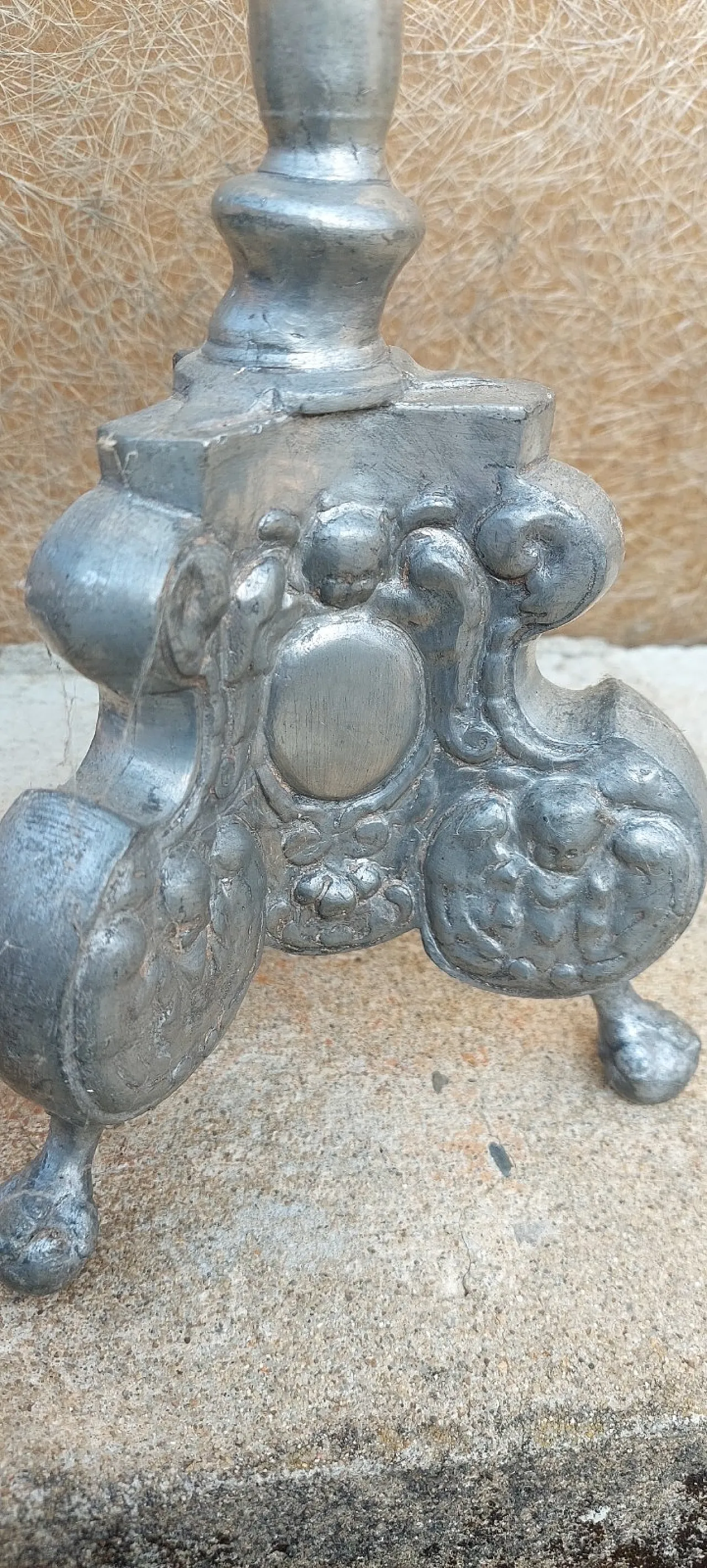 Candeliere in peltro Luigi XIV, '700 3