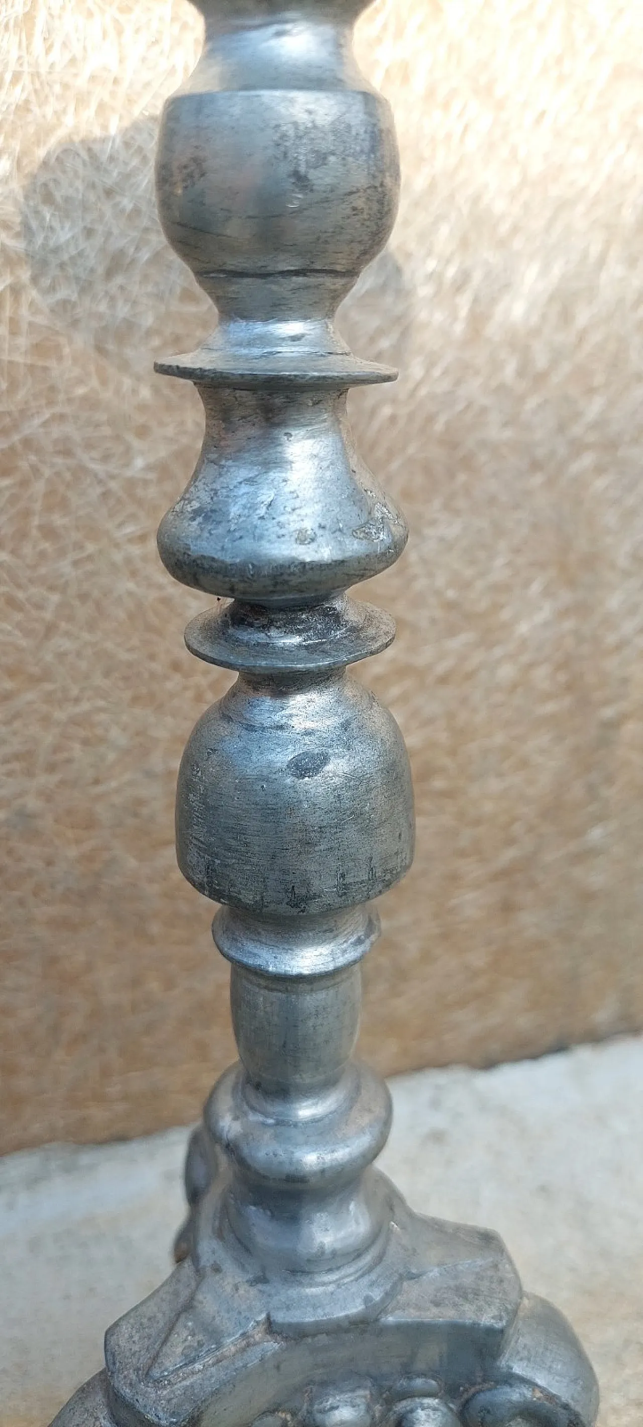 Candeliere in peltro Luigi XIV, '700 8