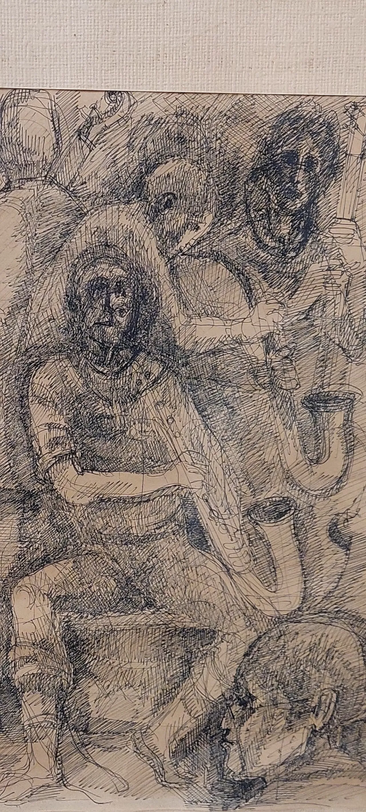 Figure di Angelo Canevari, disegno a china su carta, anni '60 5