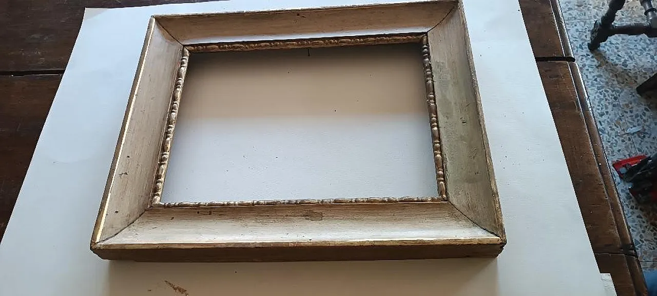 Empire frame in lacquered and gilded wood, early 19th century 5