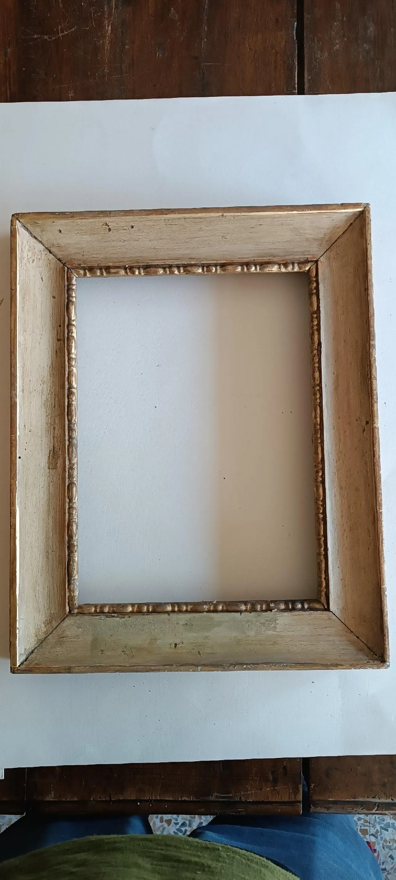 Empire frame in lacquered and gilded wood, early 19th century 9