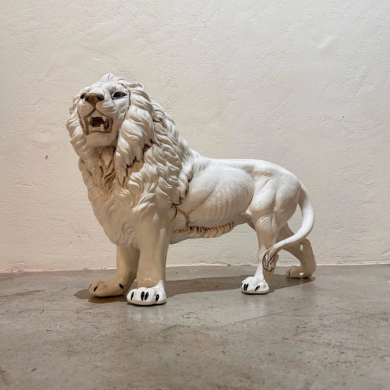 Ceramic roaring lion by Giovanni Ronzan, 1950s 4