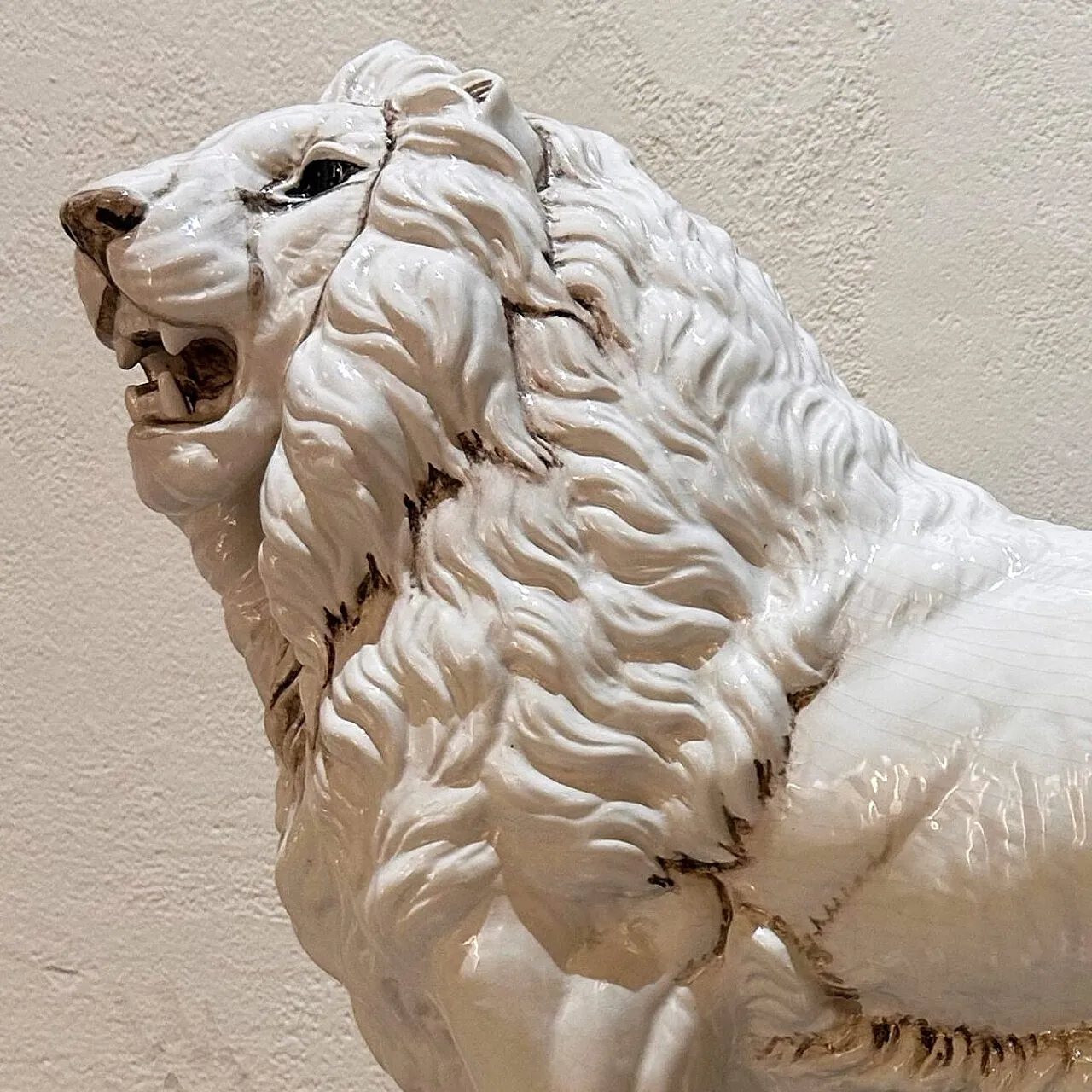 Ceramic roaring lion by Giovanni Ronzan, 1950s 6