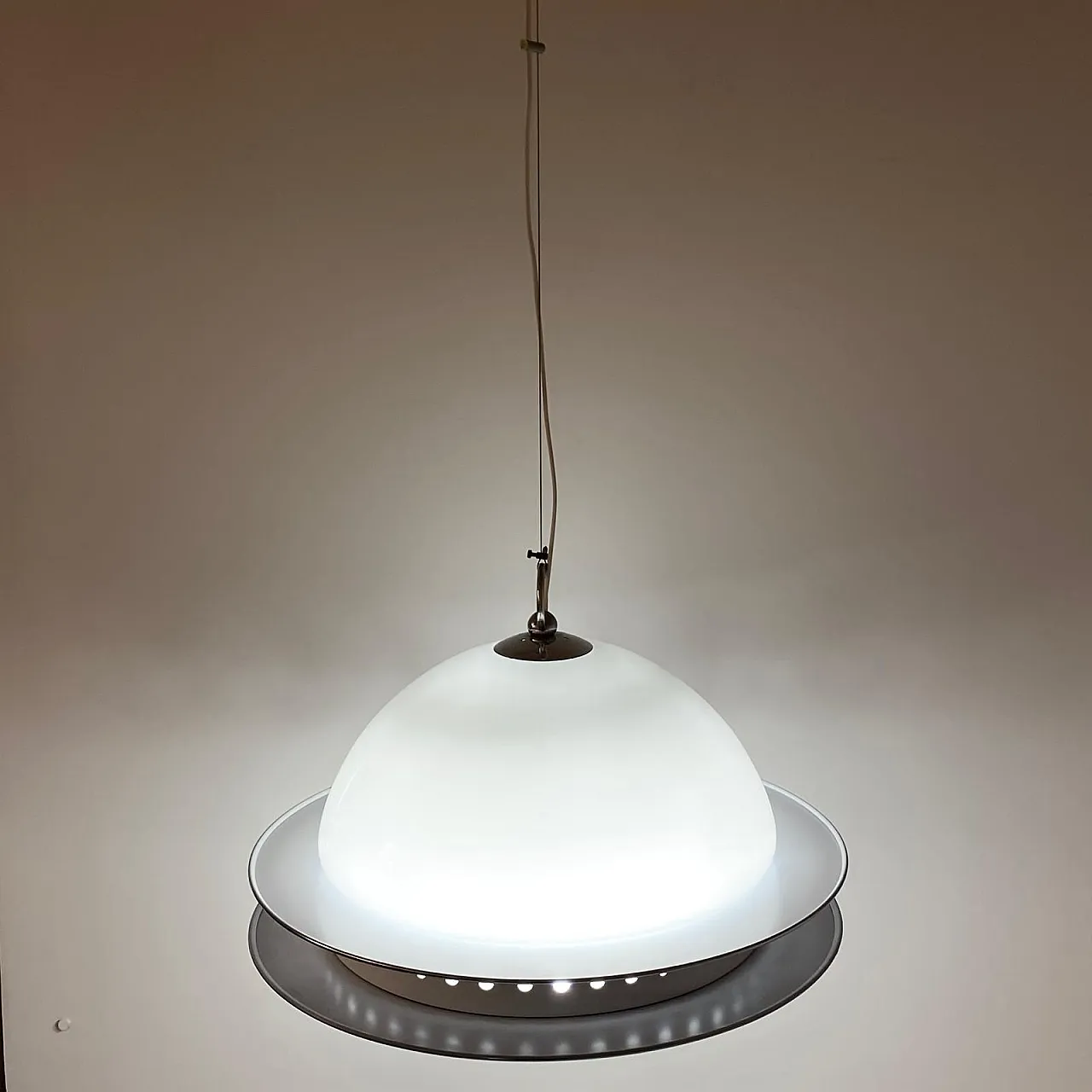 Space Age chandelier in Crystal and Glass, attributed to Tobia Scarpa 10