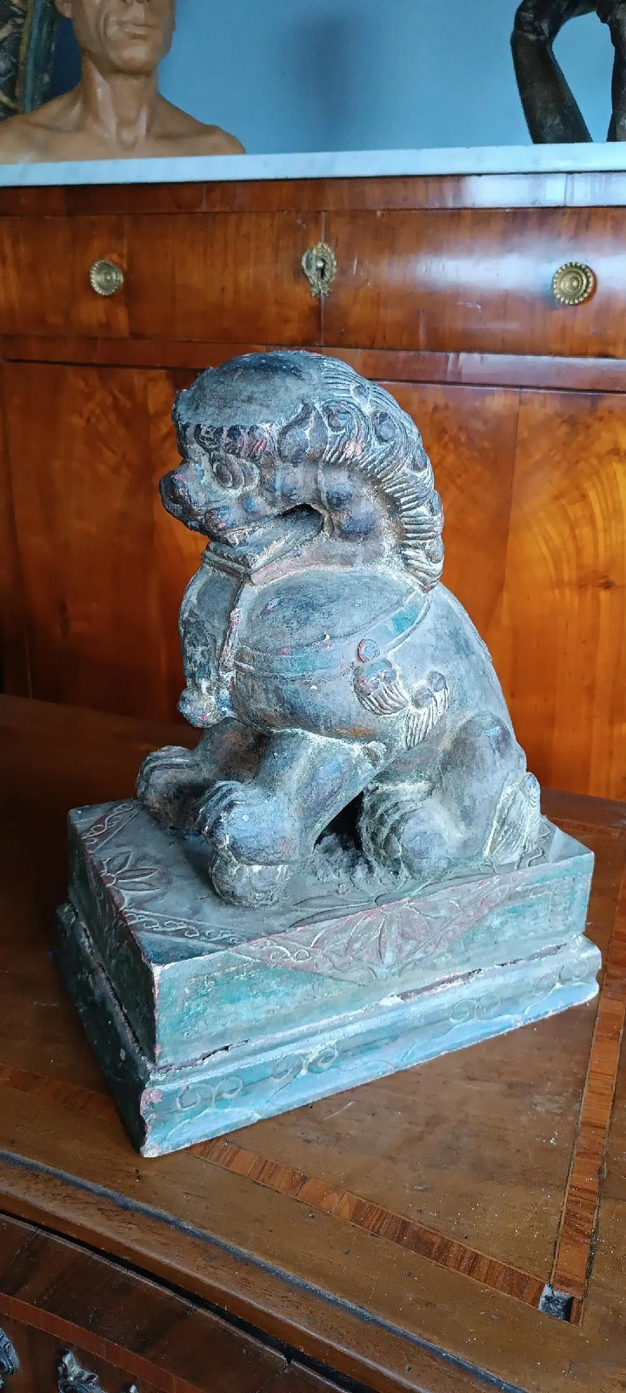 Cane di PHO in legno laccato, primo '900 7