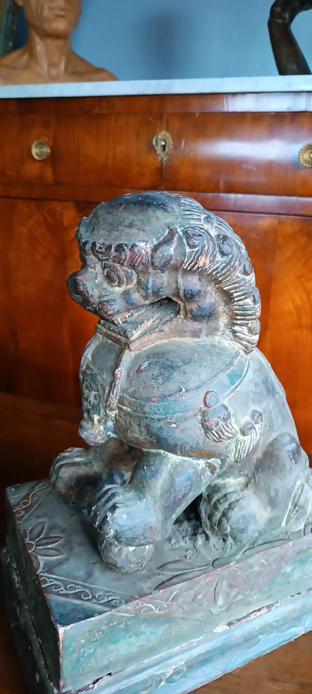 Cane di PHO in legno laccato, primo '900 8