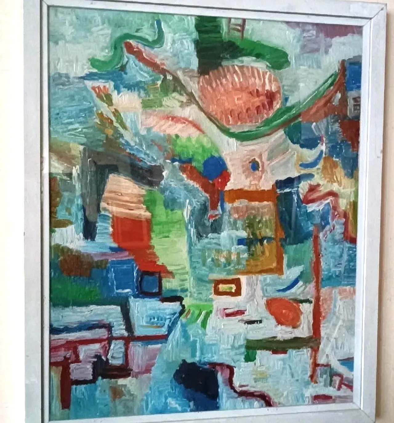 Pittura astratta, olio su tela di Simone Ciani, anni '80 3