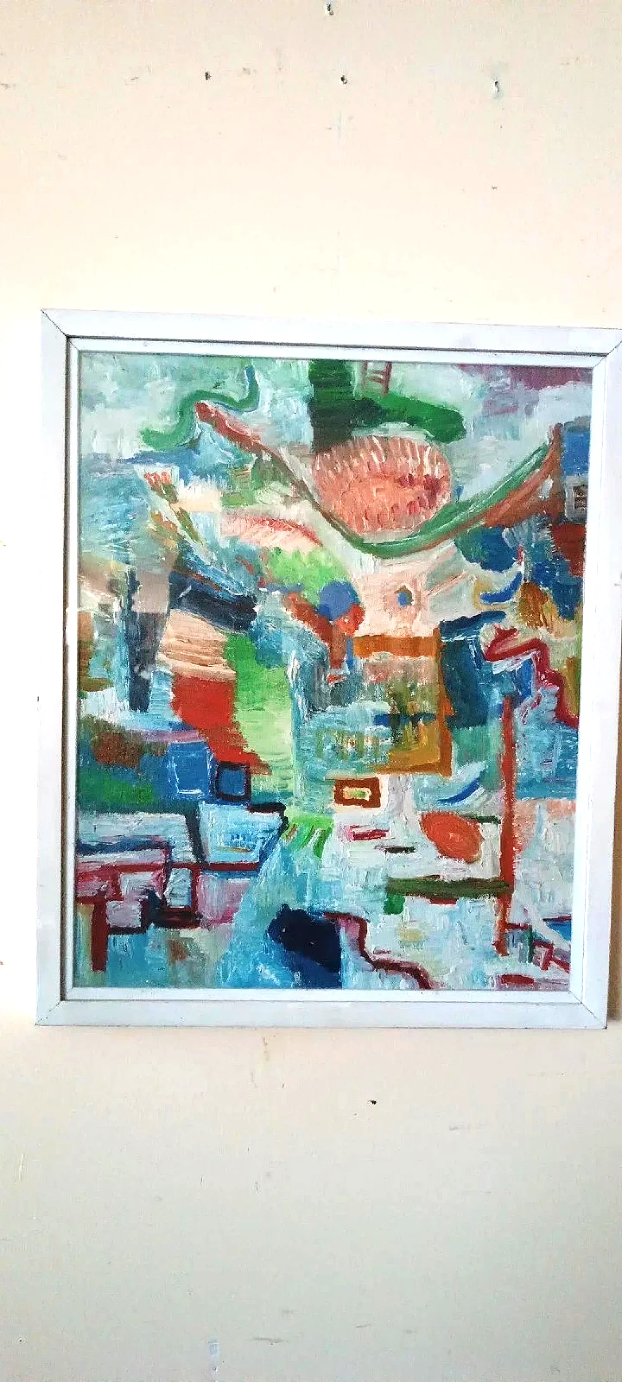 Pittura astratta, olio su tela di Simone Ciani, anni '80 4