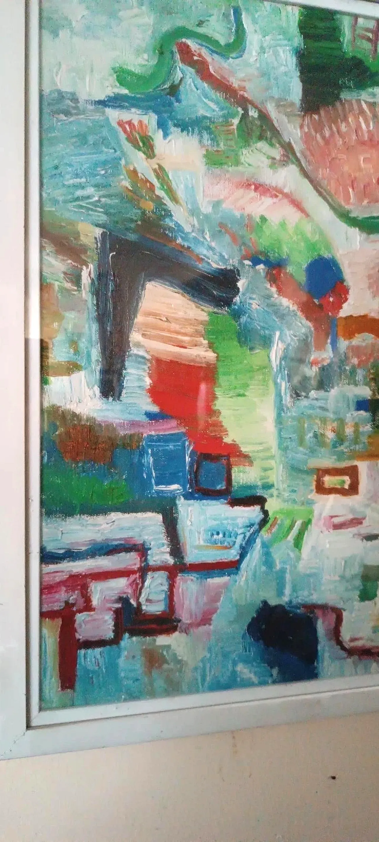 Pittura astratta, olio su tela di Simone Ciani, anni '80 6