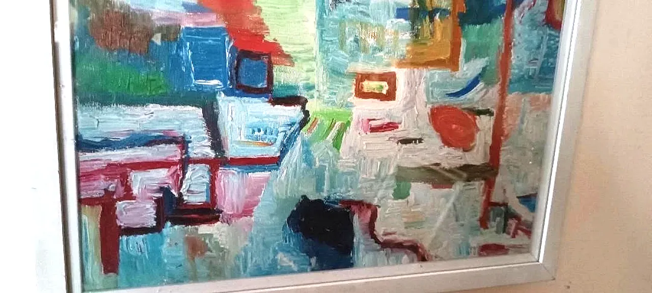 Pittura astratta, olio su tela di Simone Ciani, anni '80 8