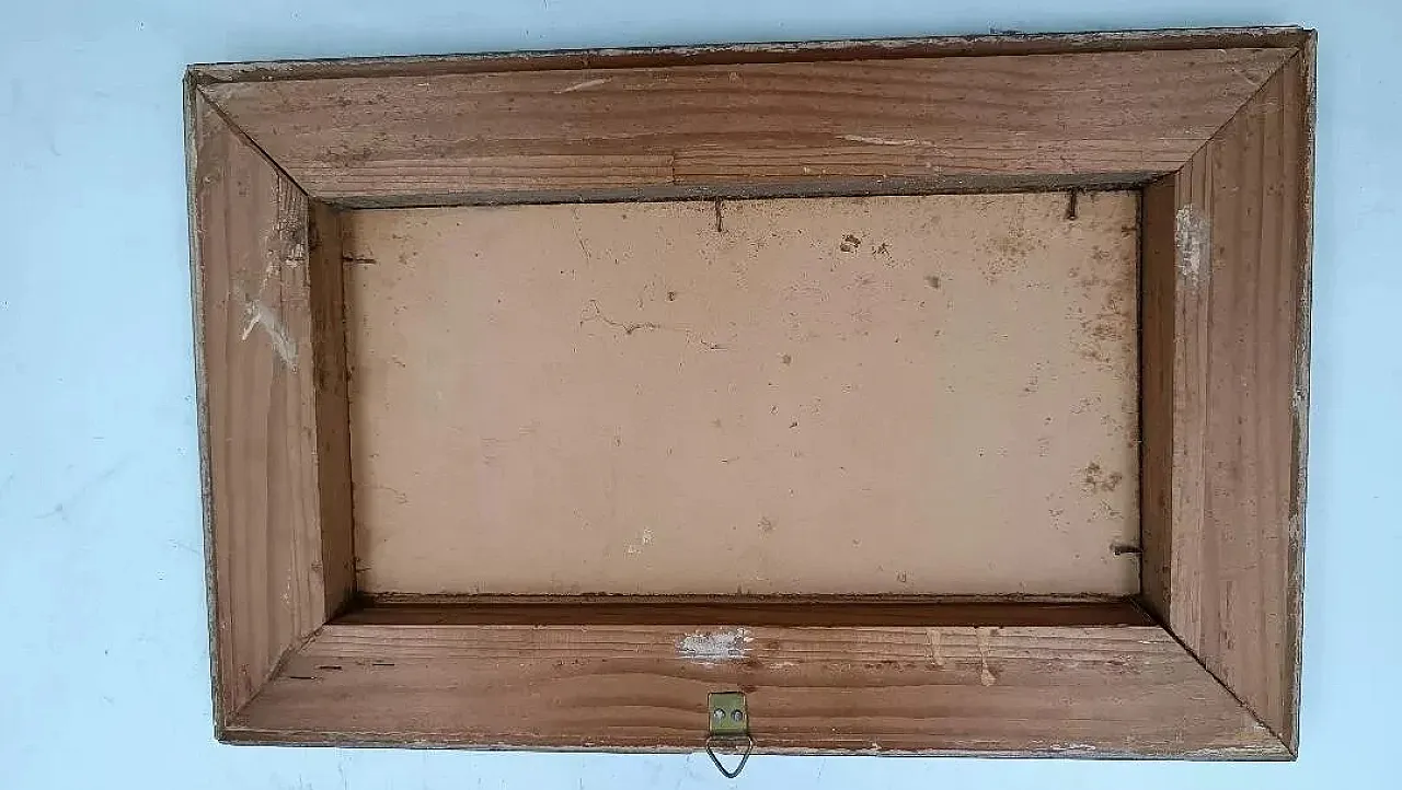 Paesaggio montano con baita e gregge, olio su cartoncino, '800 2