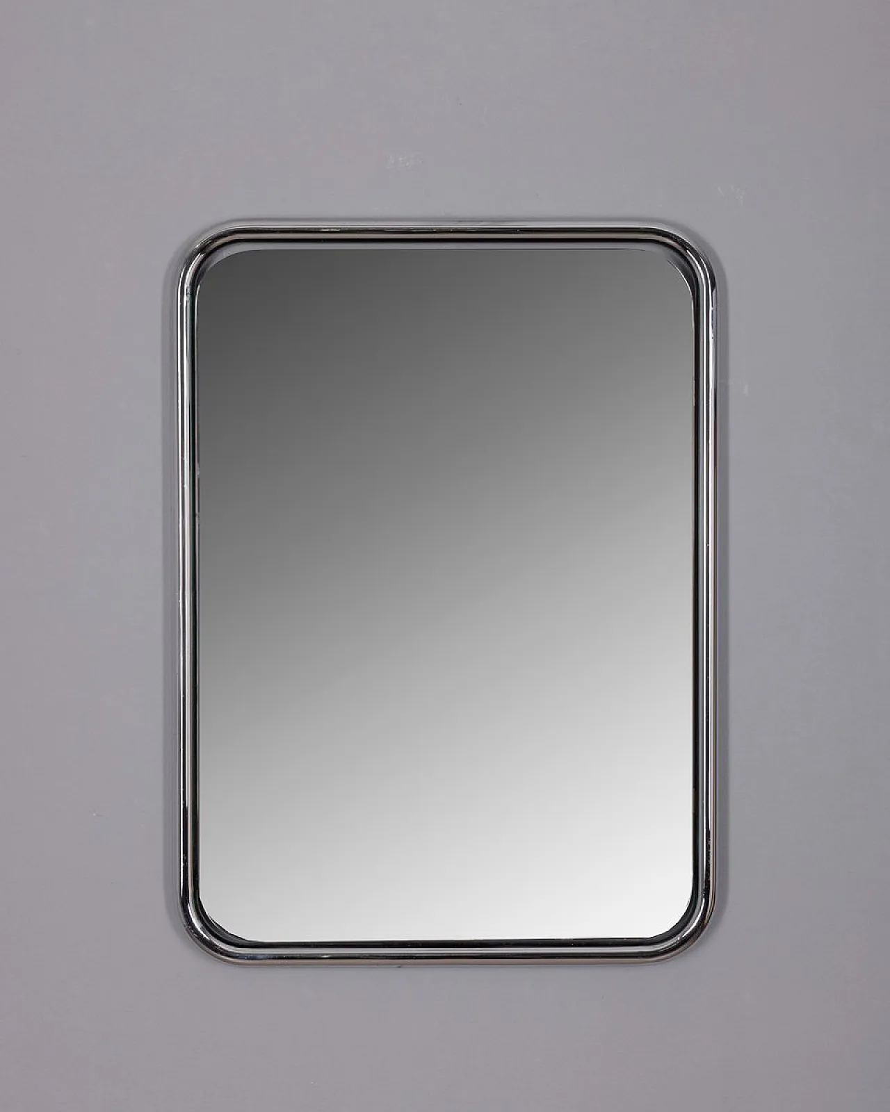 Specchio da parete in metallo cromato, anni '70 1