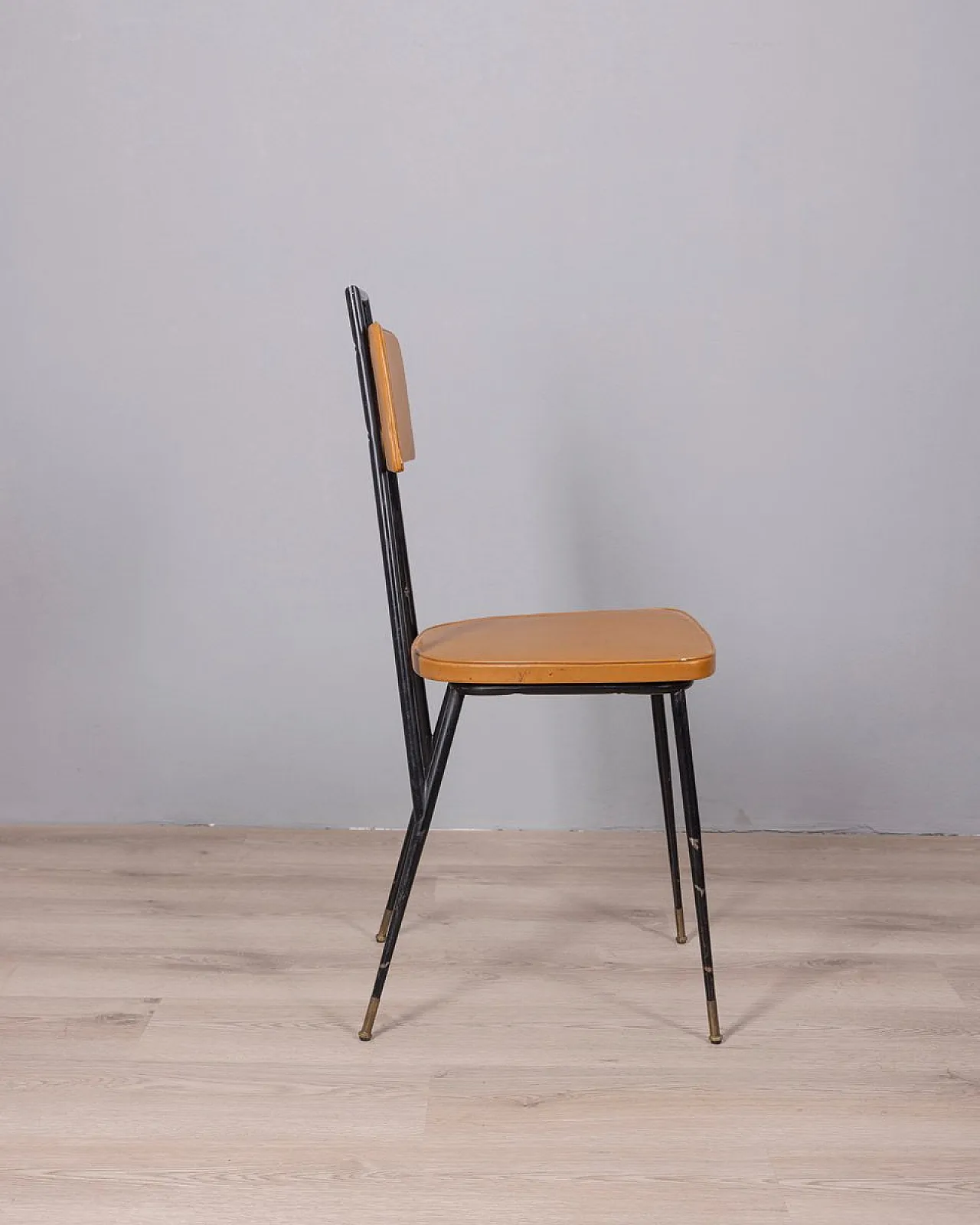 6 Sedie in metallo e pelle, anni '60 3