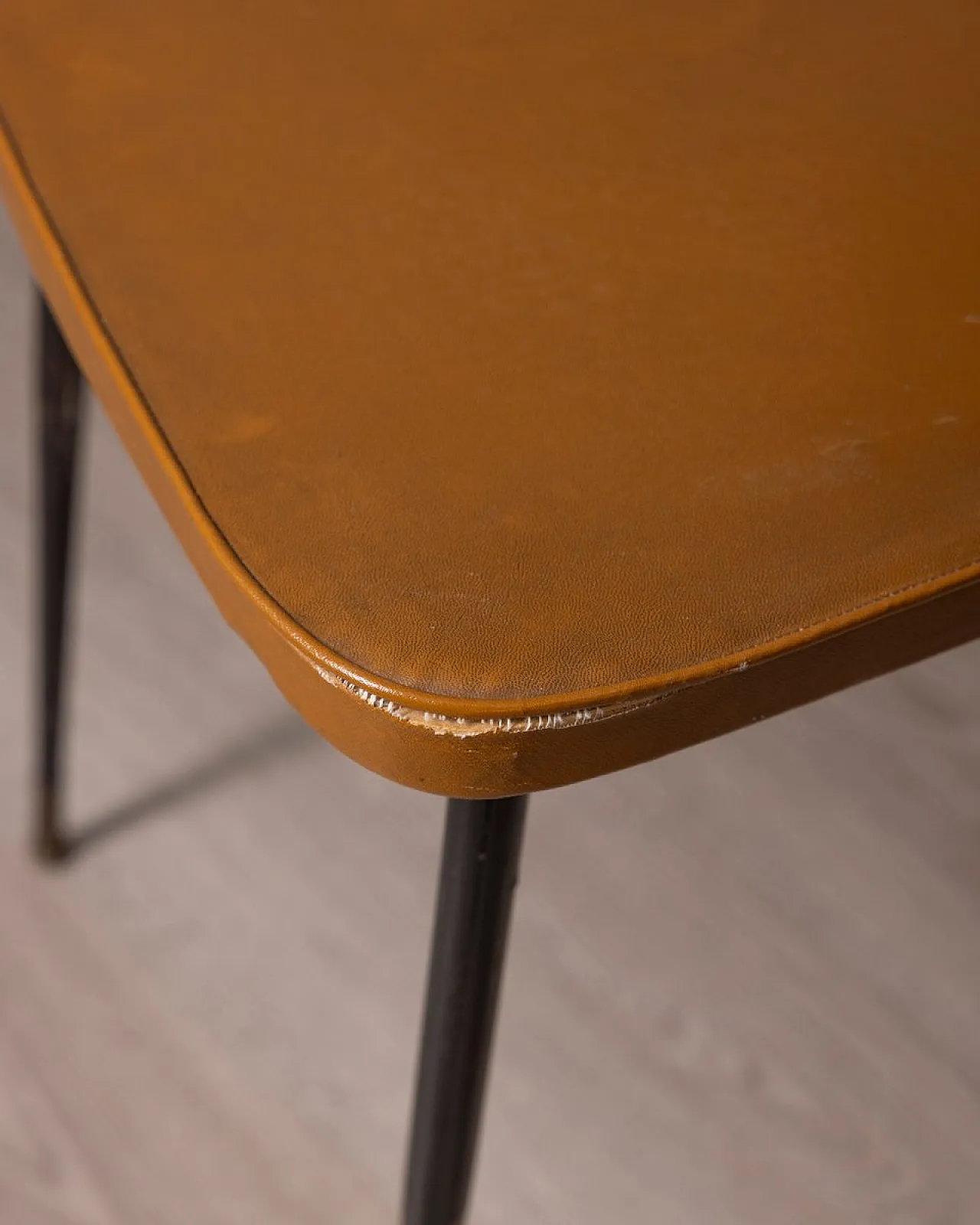 6 Sedie in metallo e pelle, anni '60 6