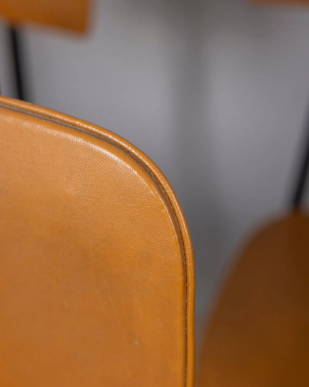 6 Sedie in metallo e pelle, anni '60 8