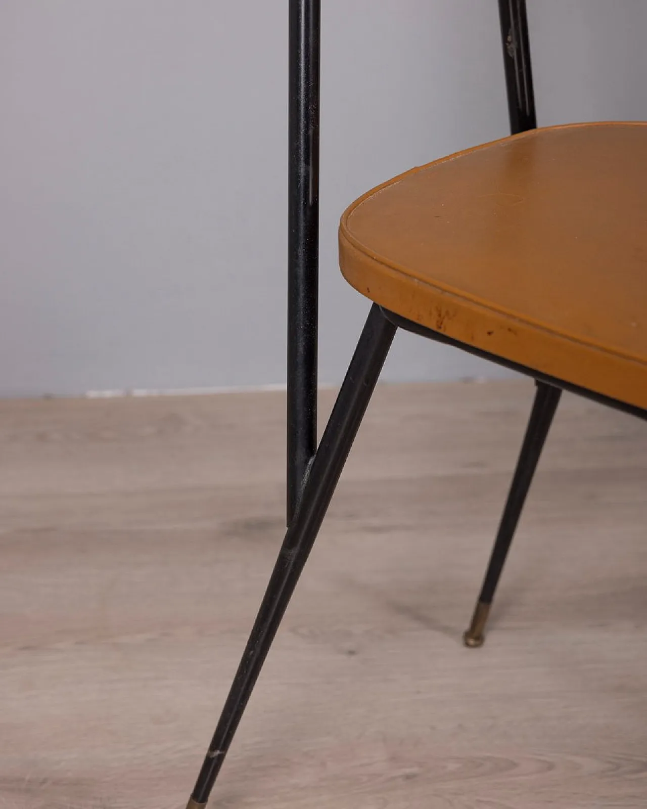 6 Sedie in metallo e pelle, anni '60 9