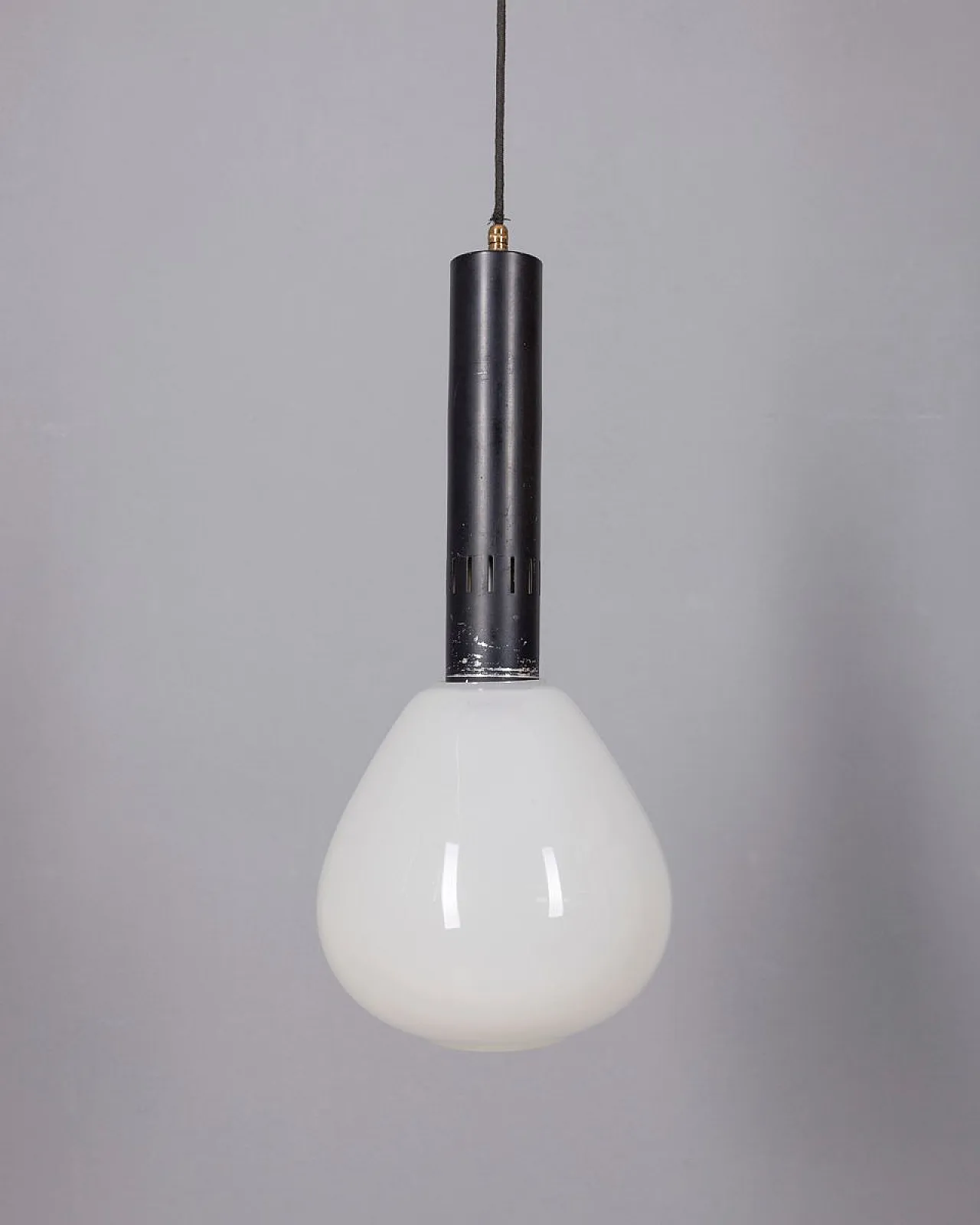 Metal and glass pendant lamp, 1970s 1