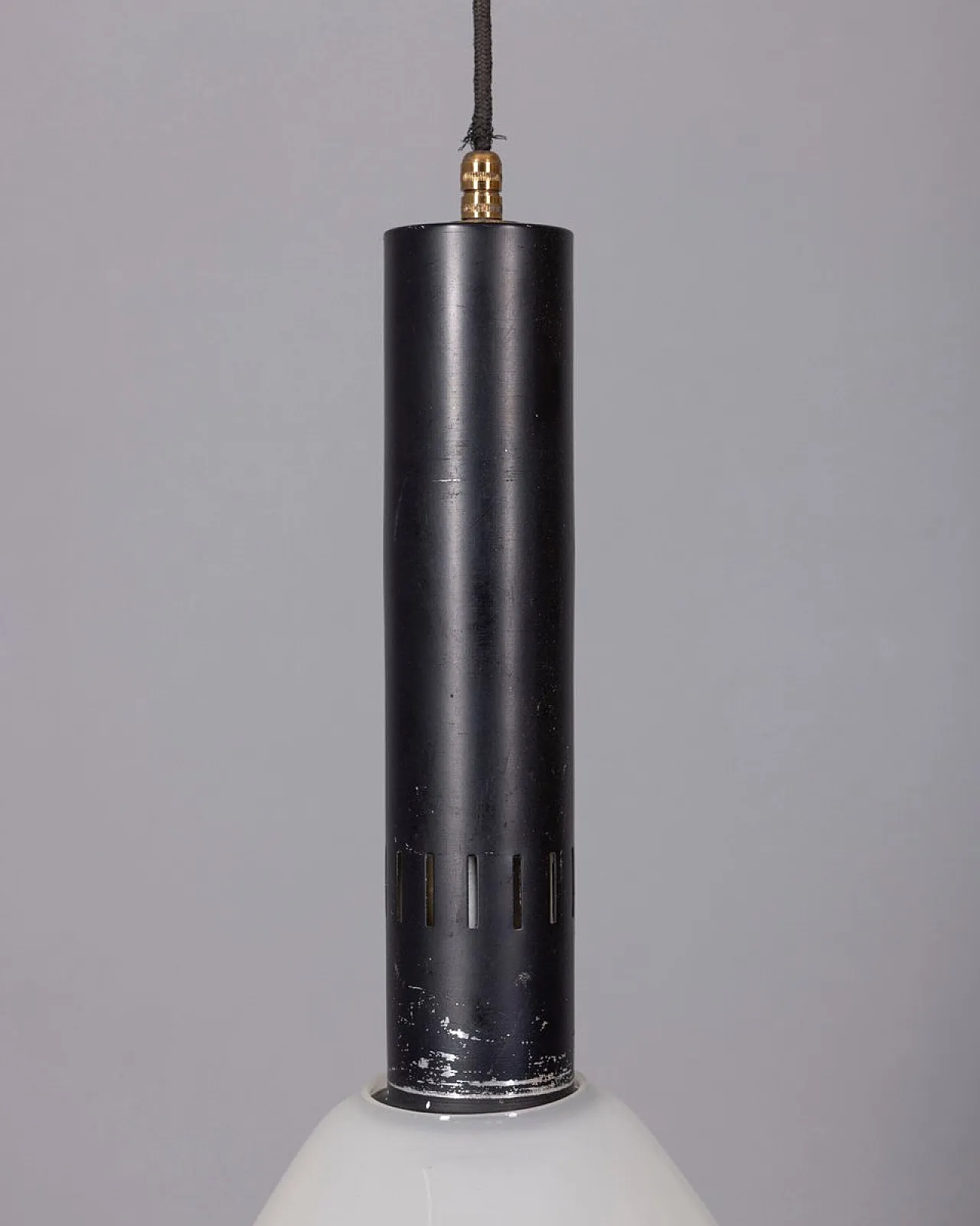 Metal and glass pendant lamp, 1970s 3