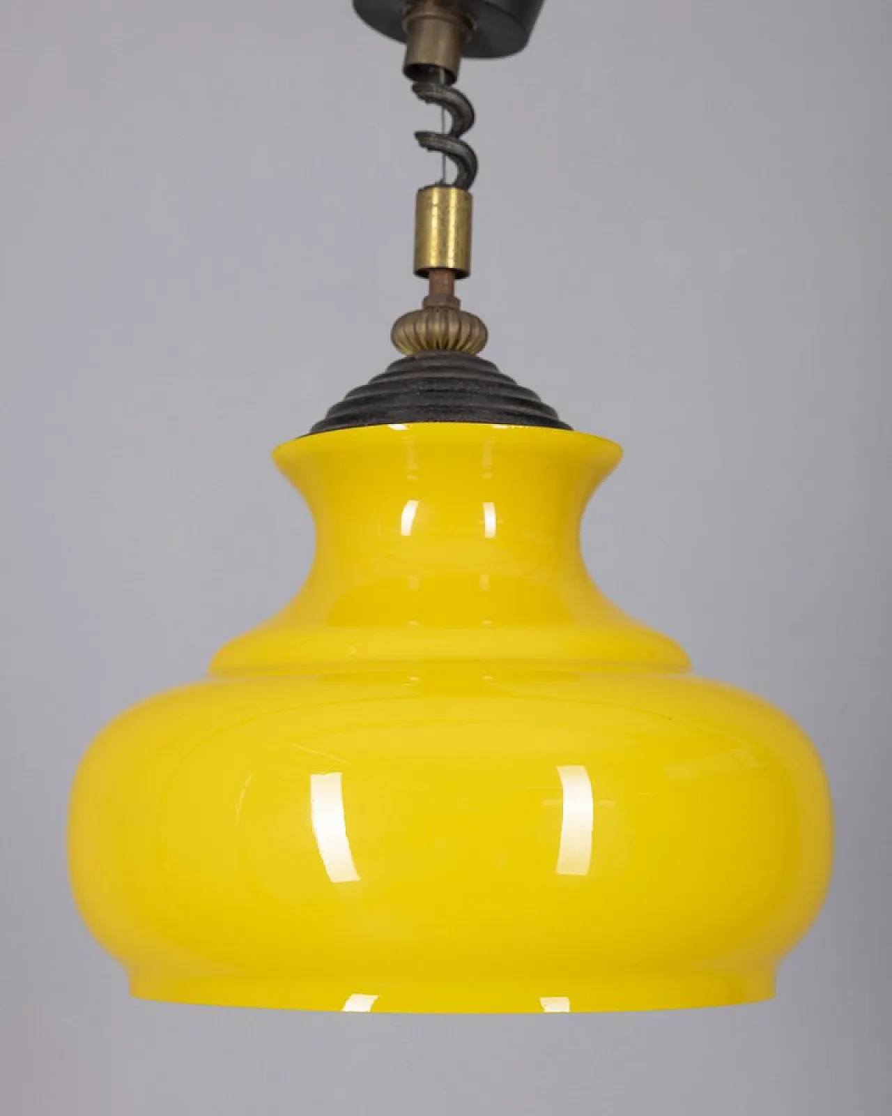 Yellow glass chandelier, 1970s 1
