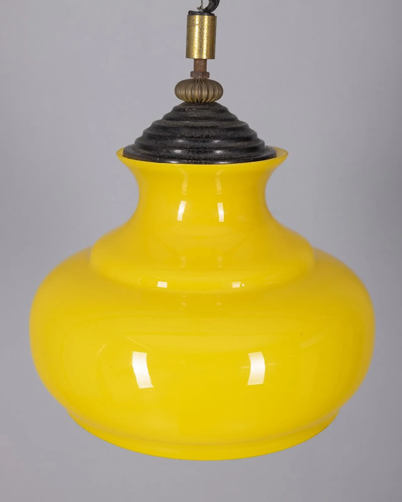 Yellow glass chandelier, 1970s 6