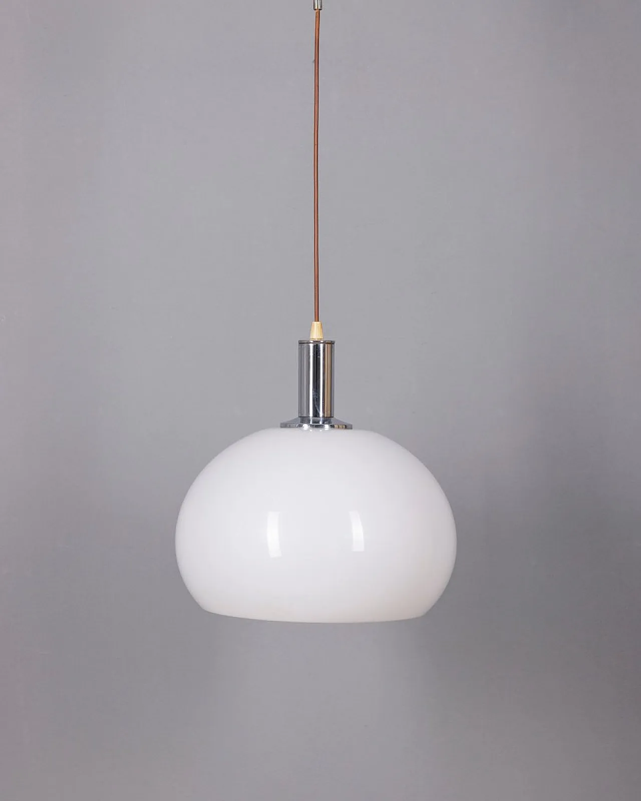 White plastic pendant lamp, 1970s 1