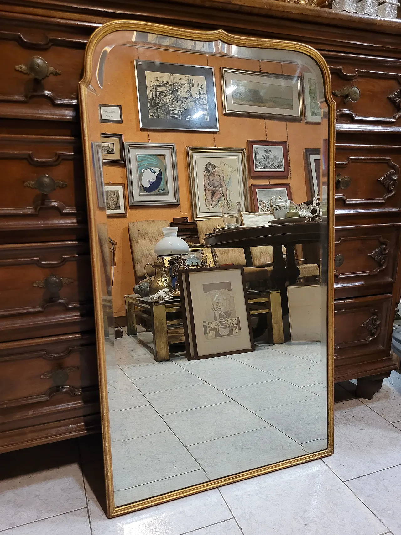 Specchiera in legno dorato, Italia, di inizio '900 2