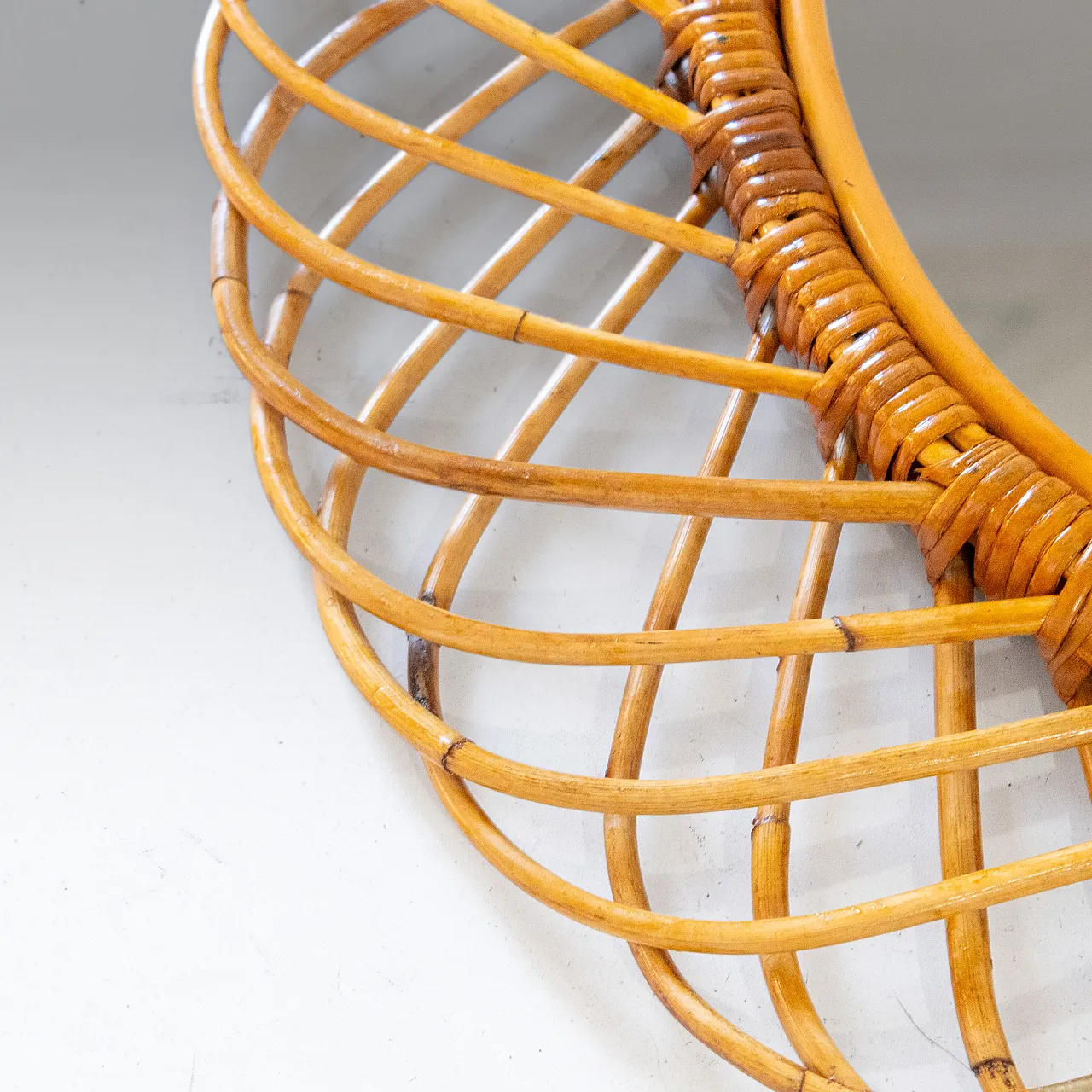 Specchio "Sunburst" nello stile di Bonacina in bamboo, anni '60 14