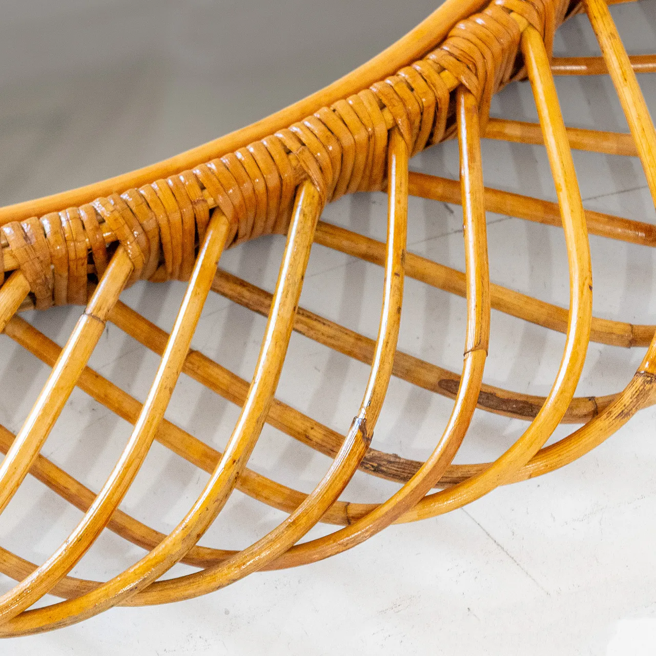 Specchio "Sunburst" nello stile di Bonacina in bamboo, anni '60 15