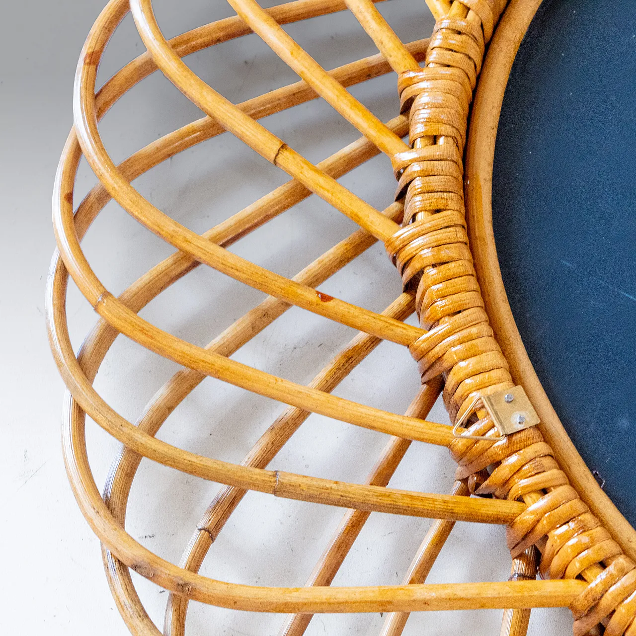 Specchio "Sunburst" nello stile di Bonacina in bamboo, anni '60 18
