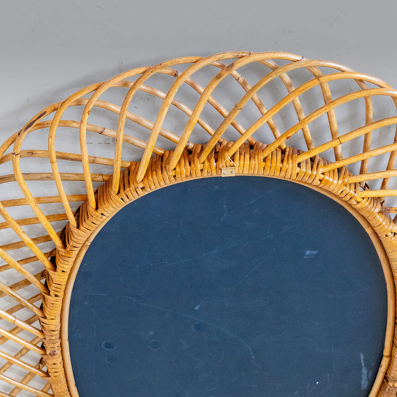Specchio "Sunburst" nello stile di Bonacina in bamboo, anni '60 19