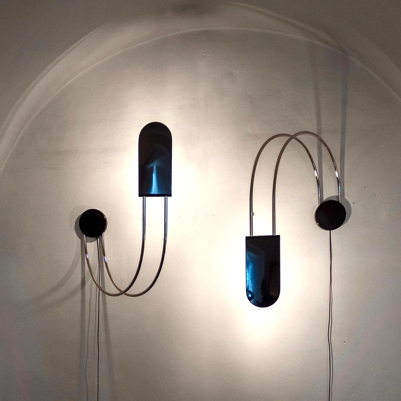 Pair of wall lights Gesto by Bruno Gecchelin for Skipper, 1970s 1