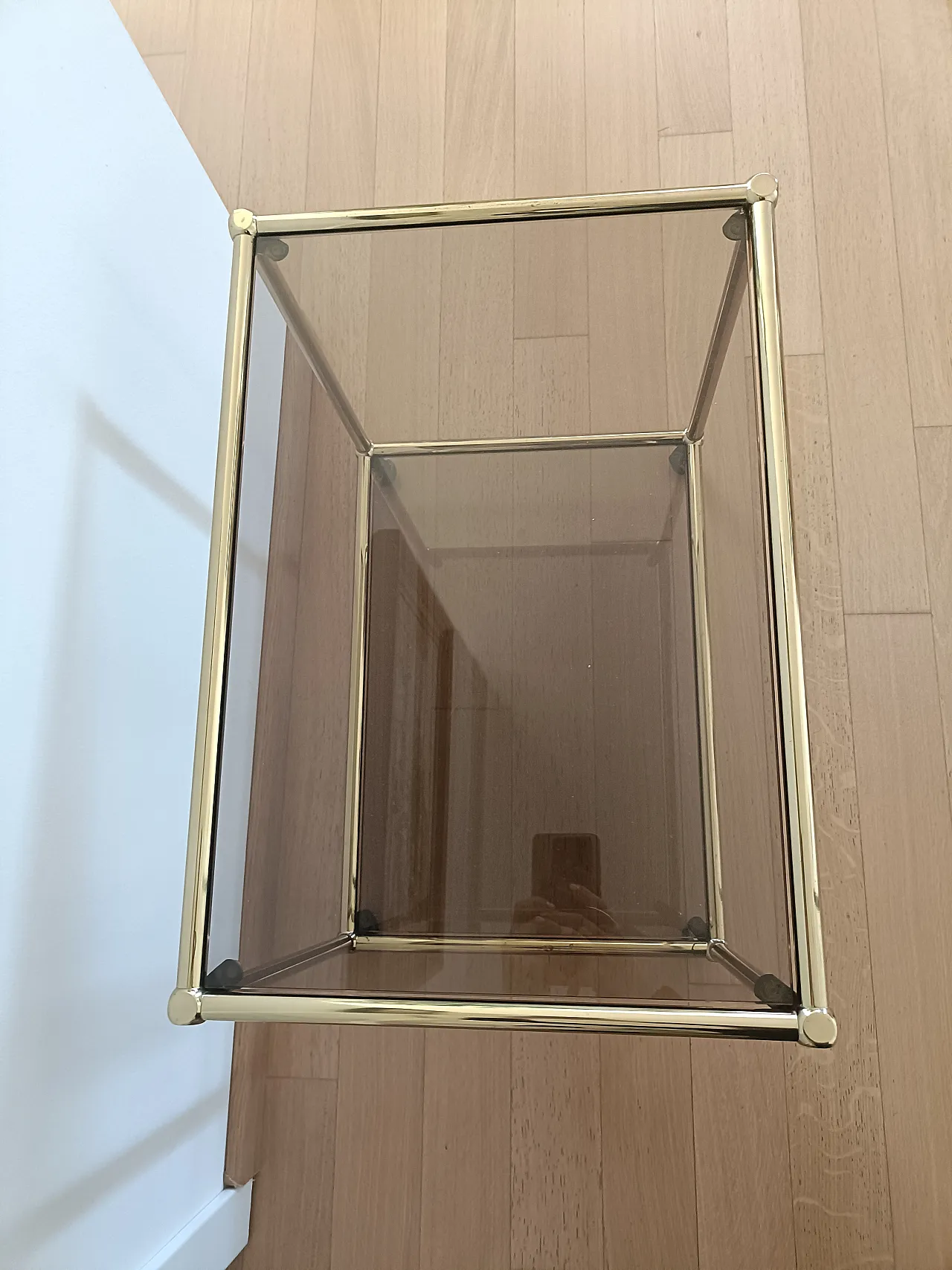 Carrello Bar in ottone e cristallo fumé di Regen, anni '70 3