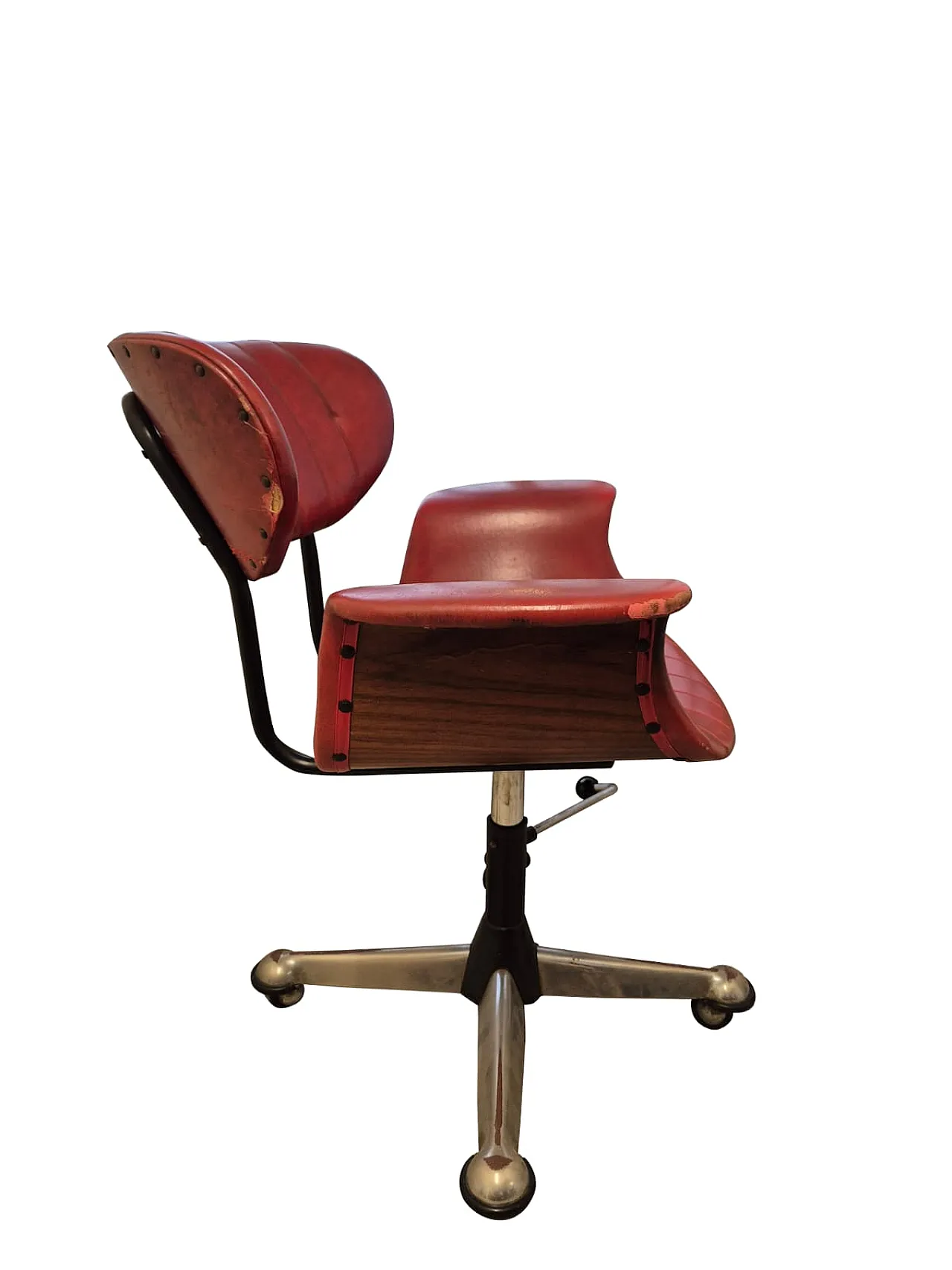 Poltrona da ufficio girevole  di Gastone Rinaldi per Rima, anni ’50 3