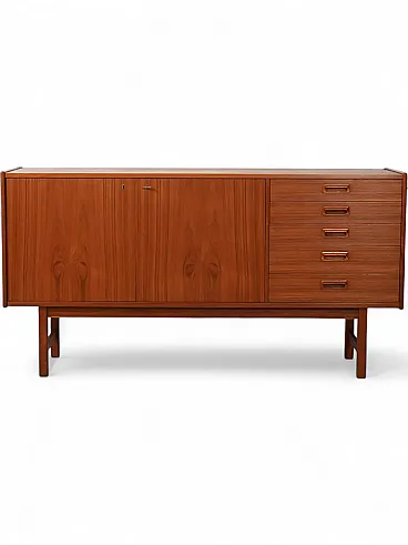 Credenza scandinava con maniglie a sbalzo, anni '60