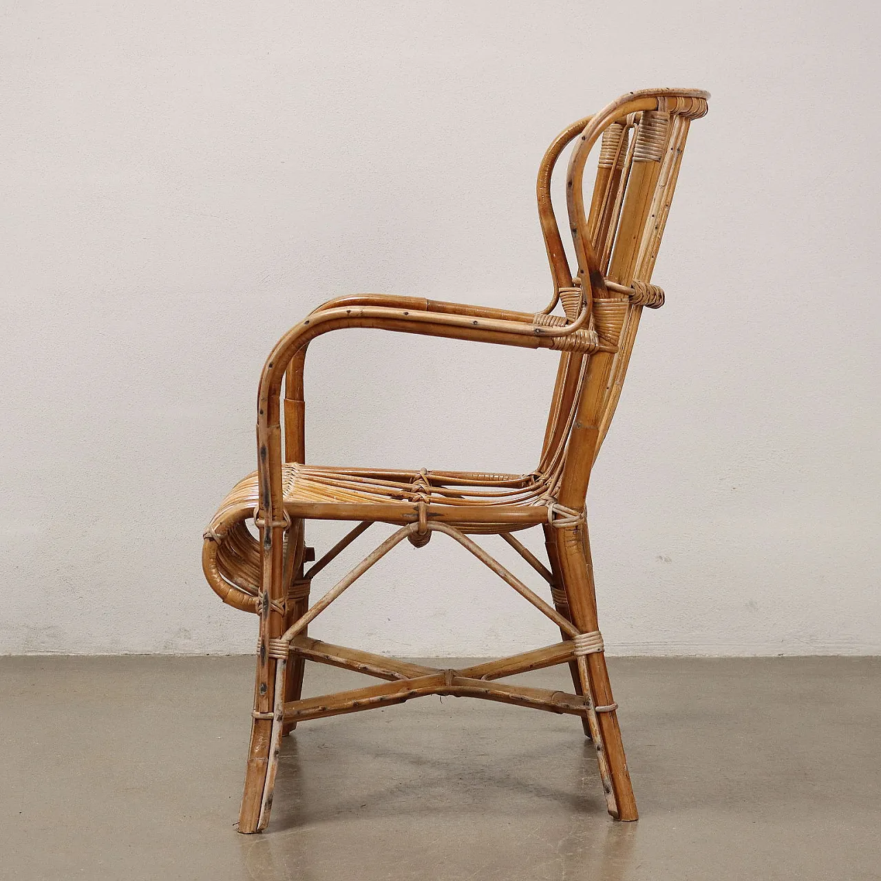 Armchair in bamboo, 1980s 3
