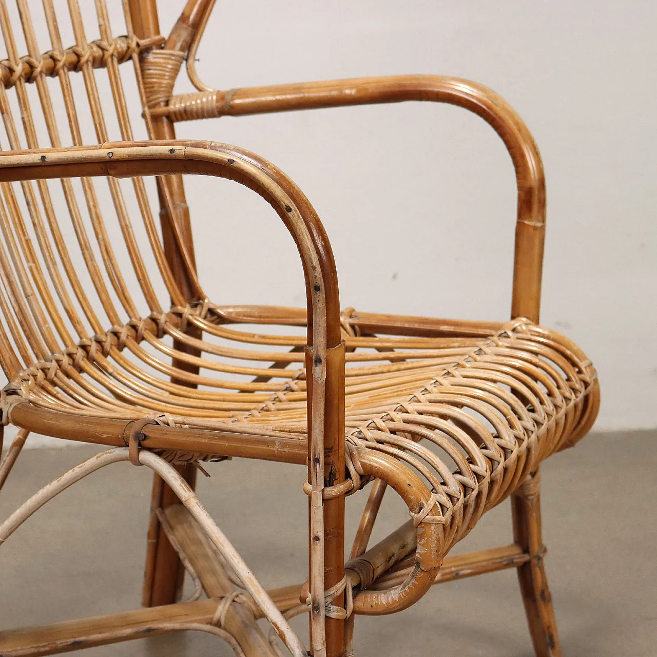 Armchair in bamboo, 1980s 5