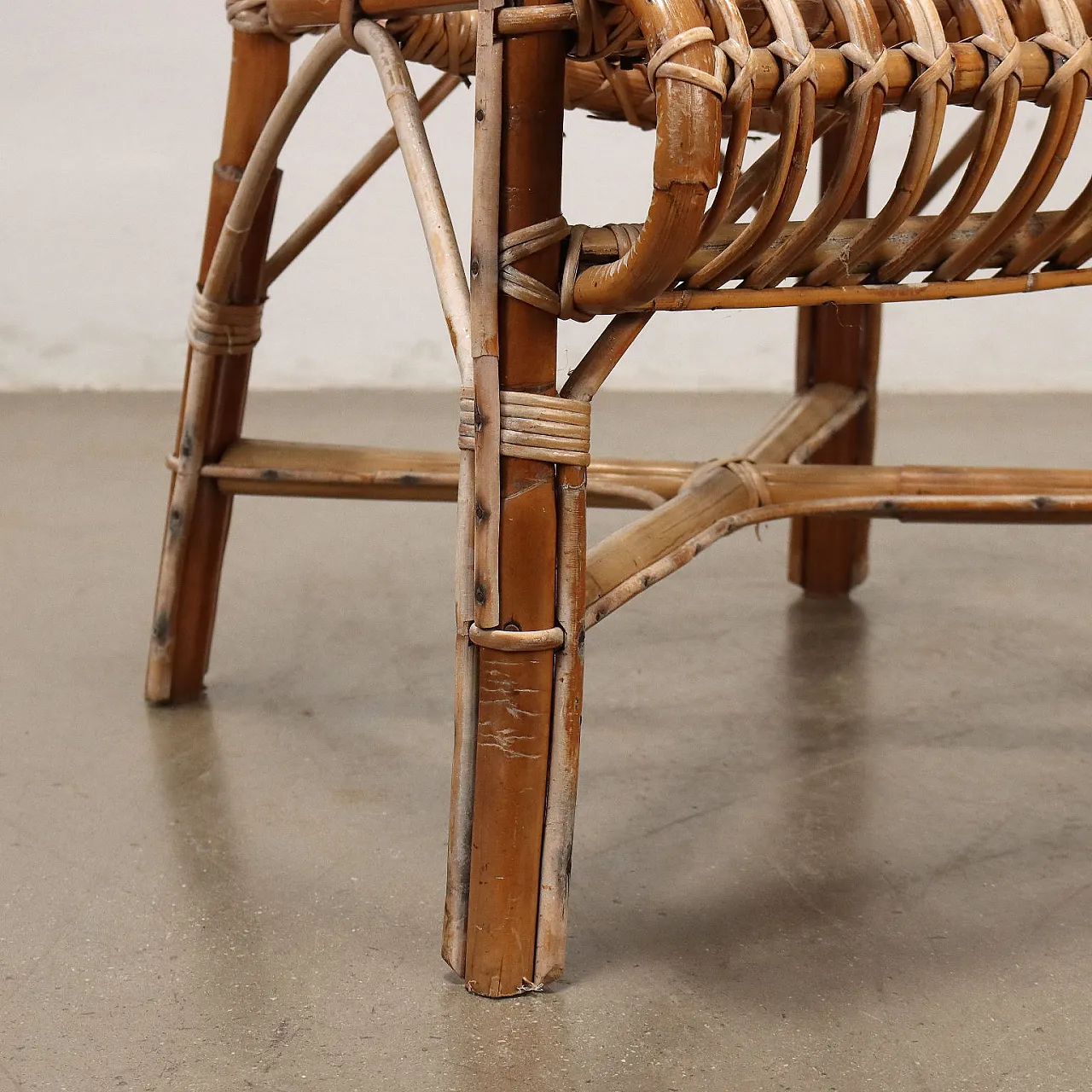 Armchair in bamboo, 1980s 6