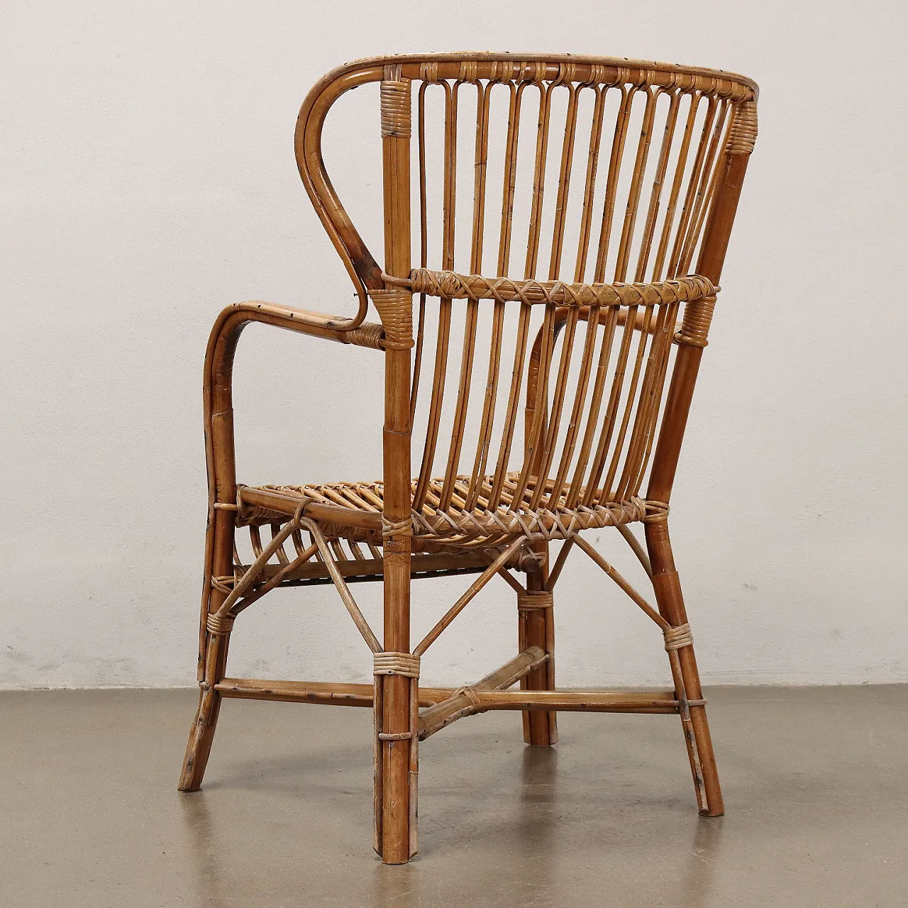 Armchair in bamboo, 1980s 8