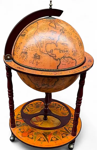 Vintage globe-shaped bar cabinet, 1980s