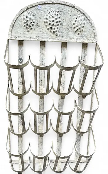 Portabottiglie vintage in metallo, Francia, anni '30