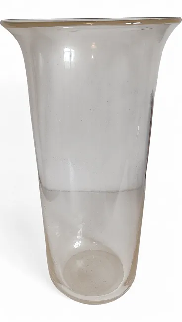 Vase by Fratelli Toso signed Murano blown glass with gilding, 80s