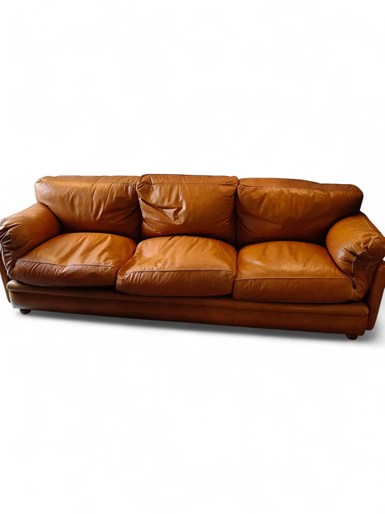 Divano modello Poppy di Poltrona Frau in pelle, anni '70 4