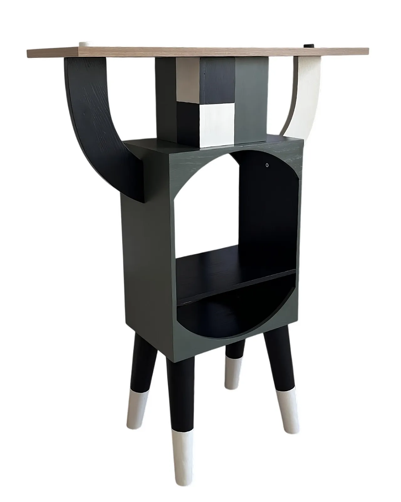 Hand-painted oak console , 2000s 3