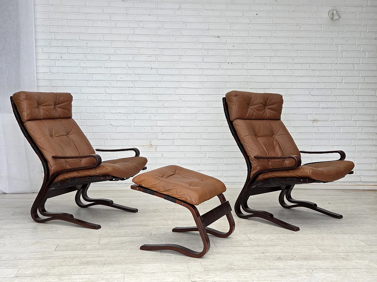 Pair of set of chairs Norwegian  by Else & Nordahl Solheim, 1970s 3