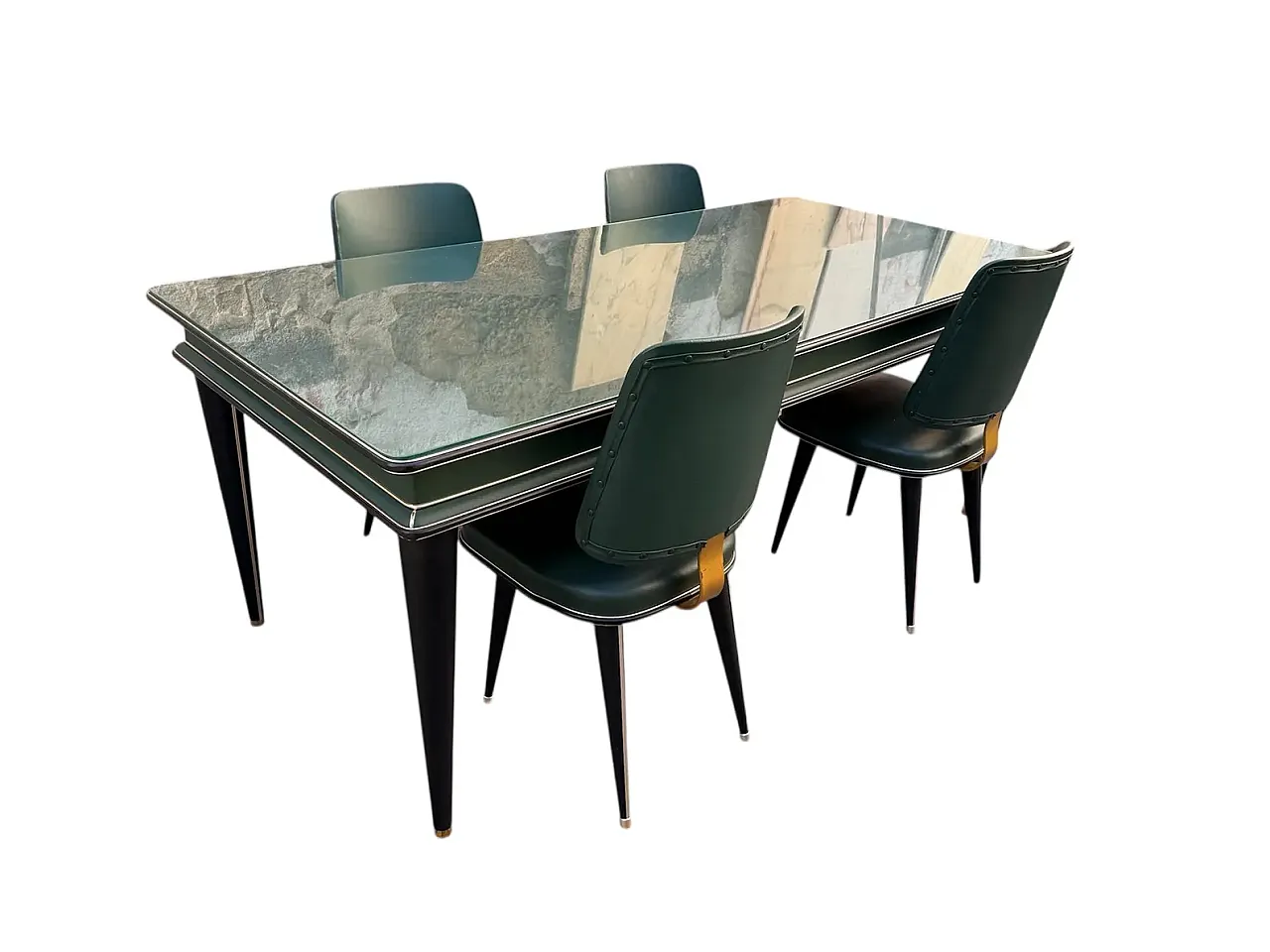 Table with 4 chairs by Umberto Mascagni, 1950s 2