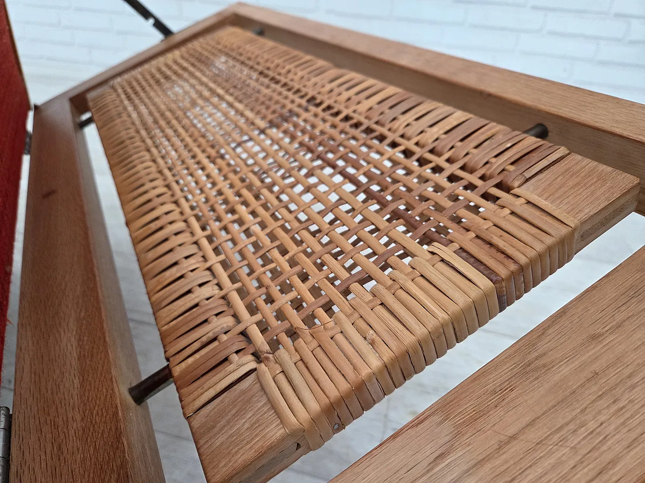 Danish drop-arm daybed by Illum Wikkelsø, wool, 1970s 12