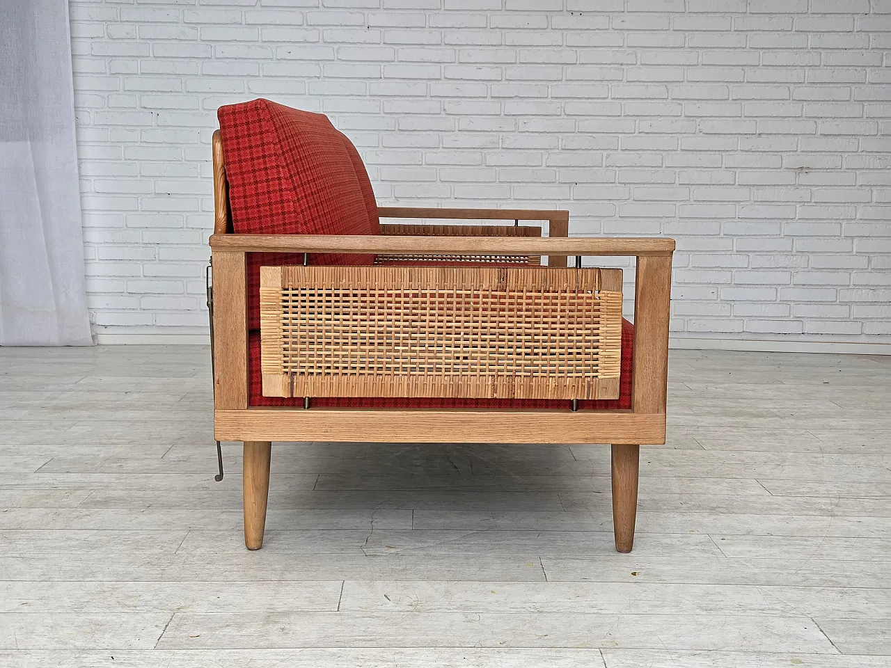 Danish drop-arm daybed by Illum Wikkelsø, wool, 1970s 17